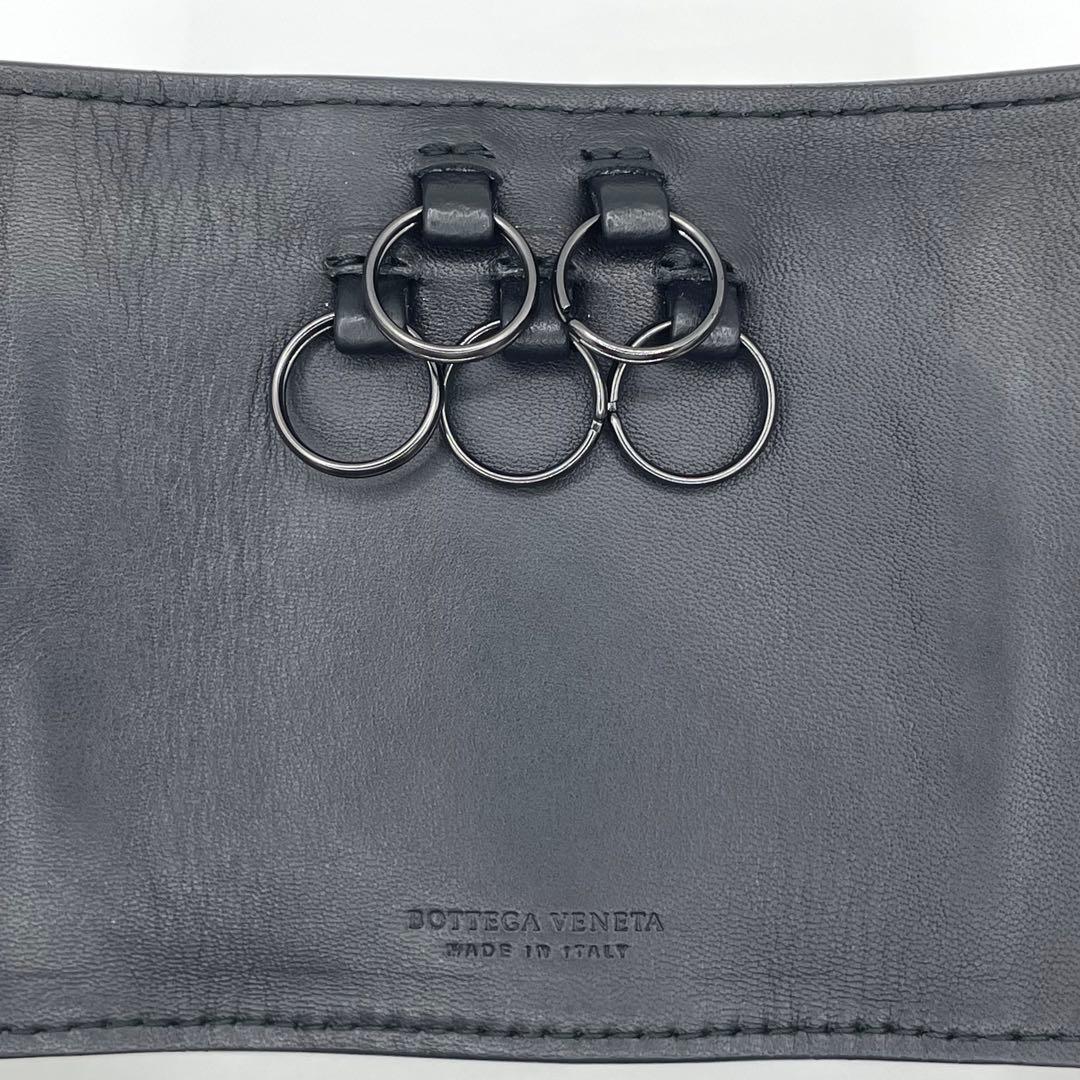 極美品◇ボッテガヴェネタ キーケース 5連 ブラック キーリング