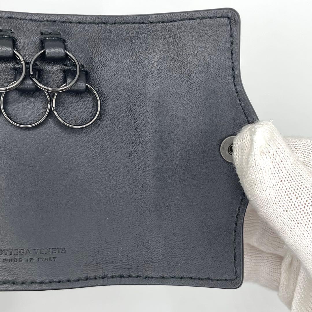 極美品◇ボッテガヴェネタ キーケース 5連 ブラック キーリング