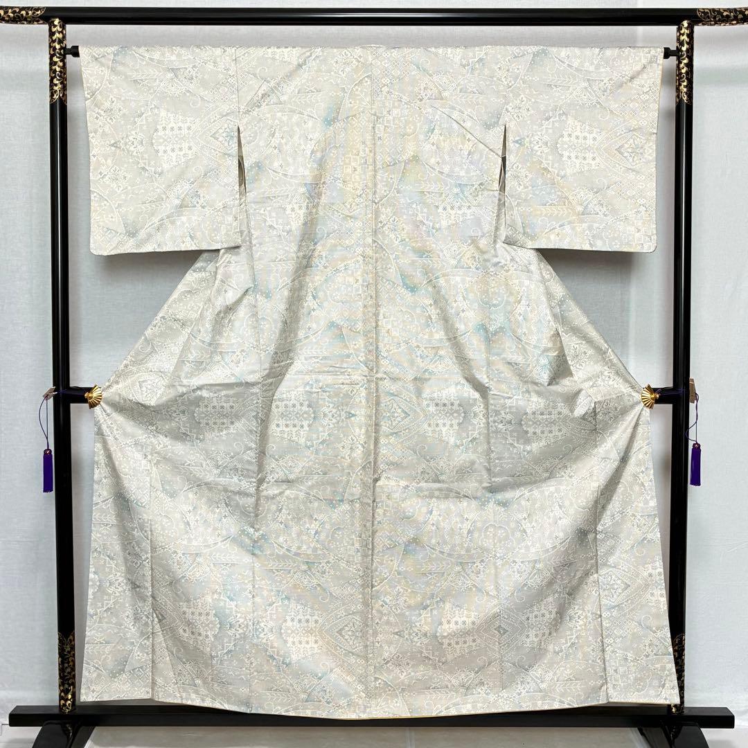 D40 本場白大島紬 正絹 着物 袷 美品