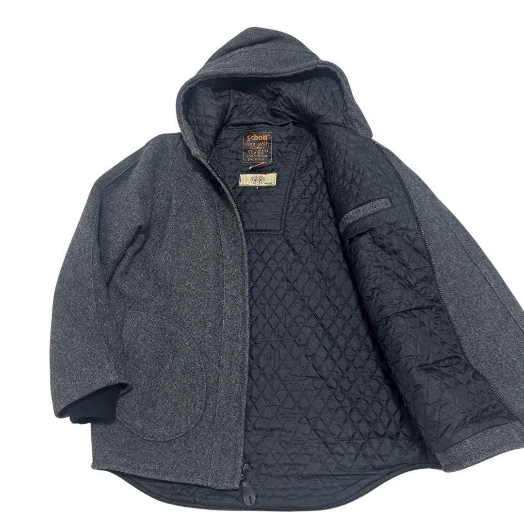 ⭐Schott × BEAMS　別注⭐メルトン　フーディー　パーカー　コート　S