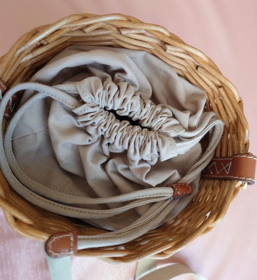 ATAO 籐 かごバッグ 2way ファー付き