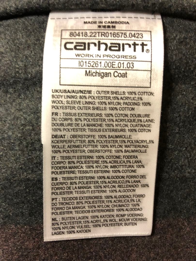 【新品未使用】 カーハートWIP ミシガンチョアコート ブラック 海外Sサイズ