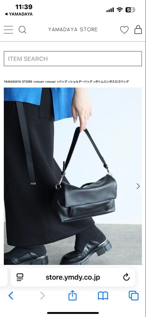 nouer ボディバッグ ブラック