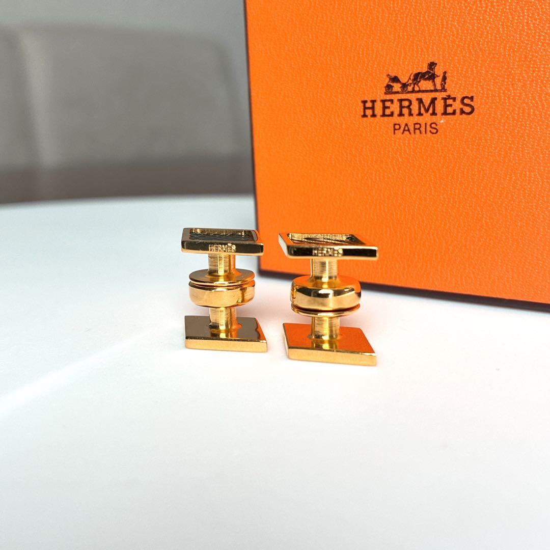 エルメス HERMES カフス カフスリンクス カフスボタン リザード 極美品