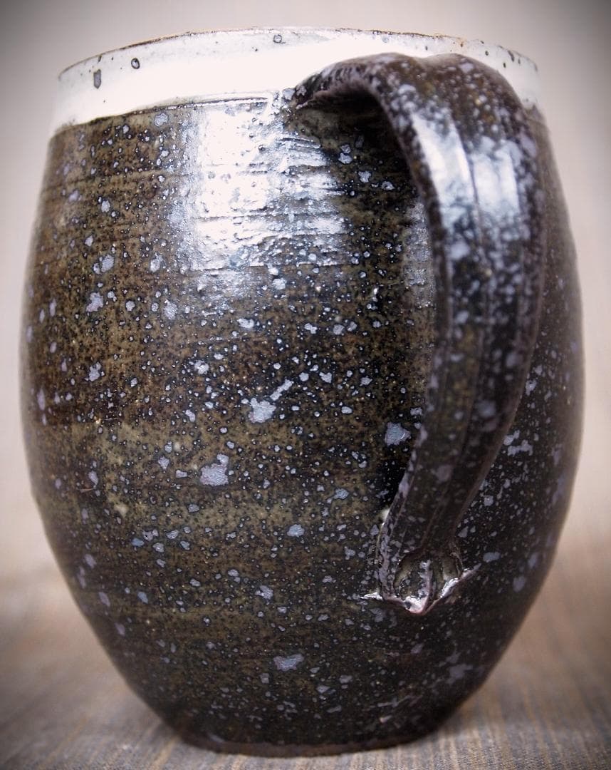 新作★中里太亀【師＆父：中里隆】唐津粉引黒マグカップA