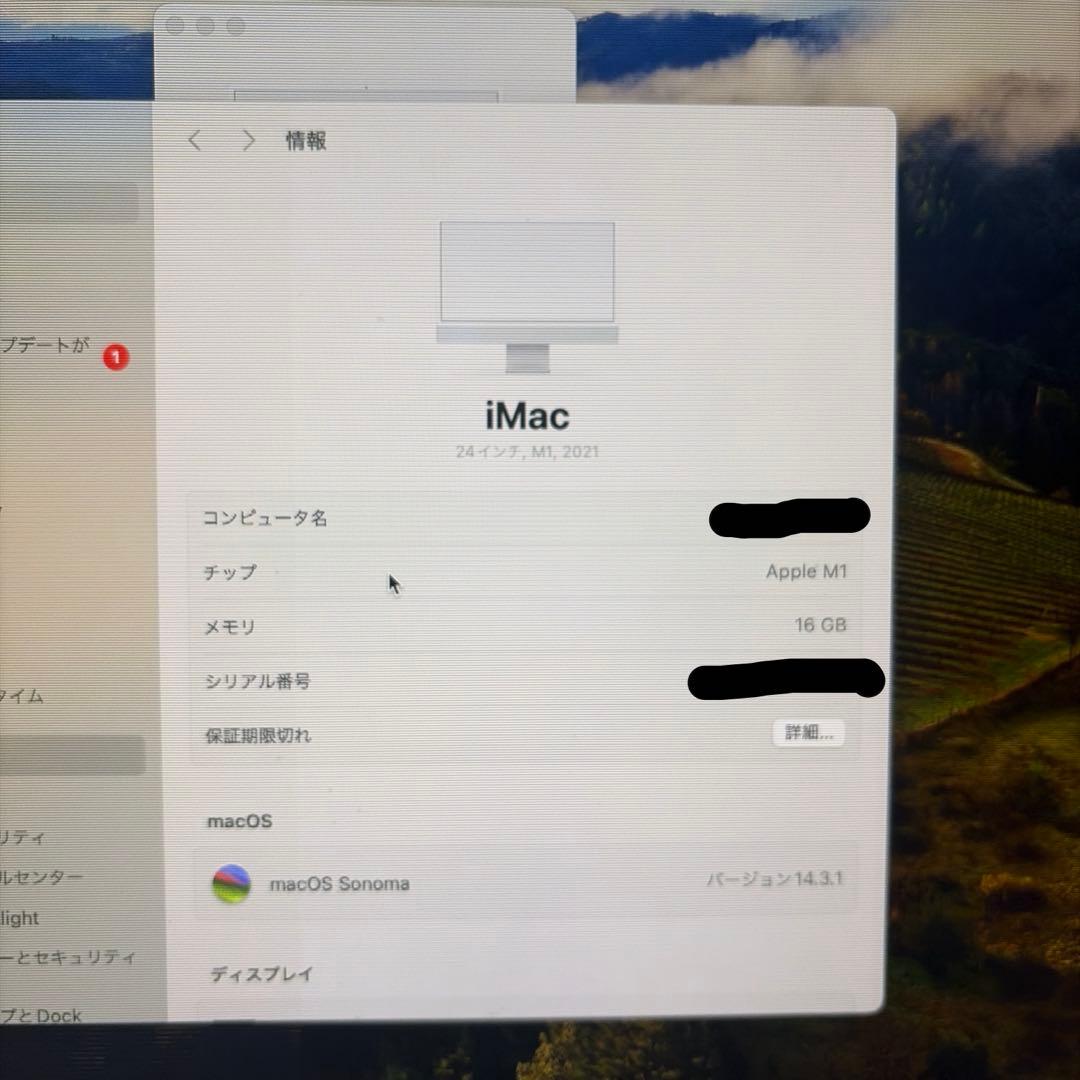 imac m1 2021 16gb 500GB 24インチ