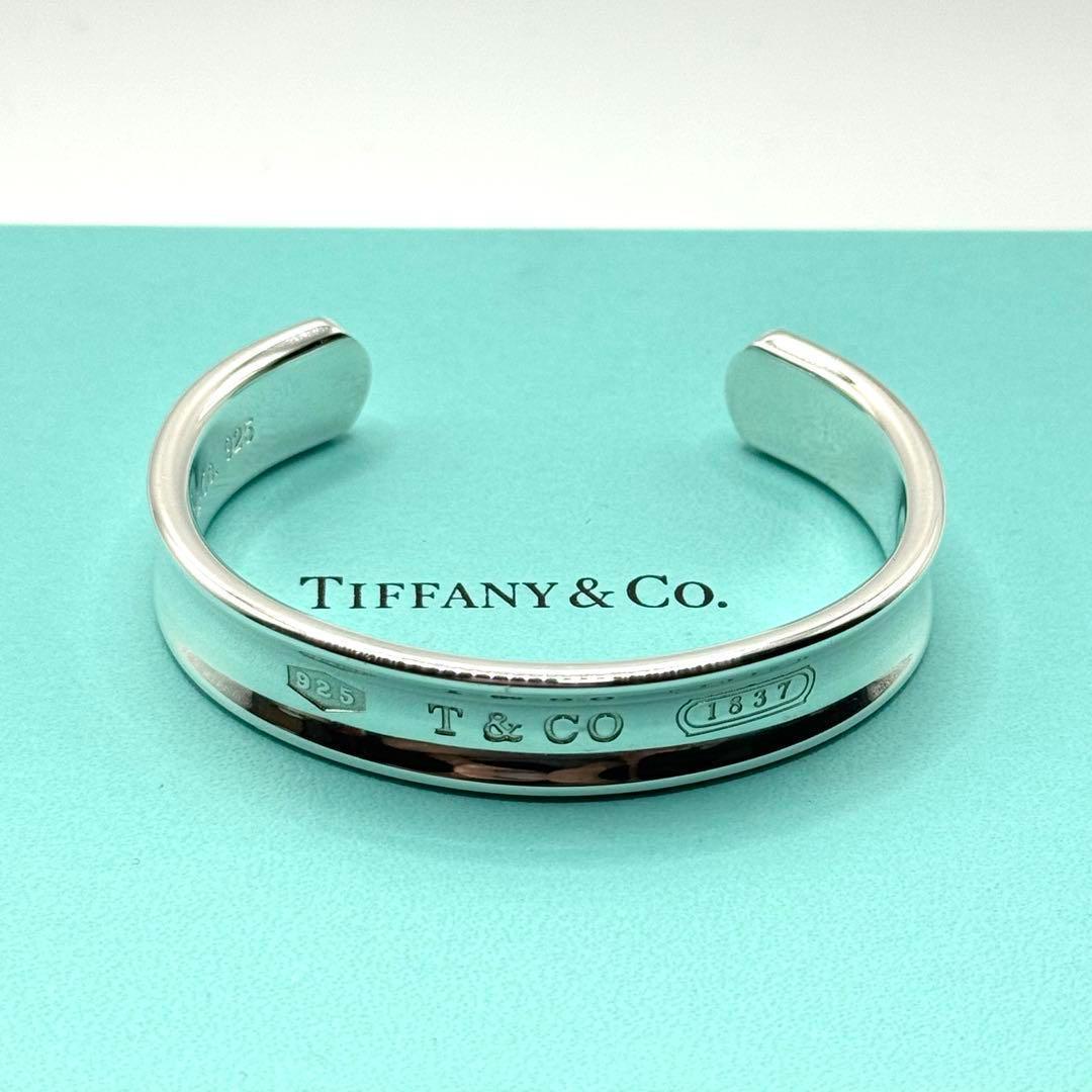 美品 ティファニー バングル 1837 ナロー シルバー 925 ワイド