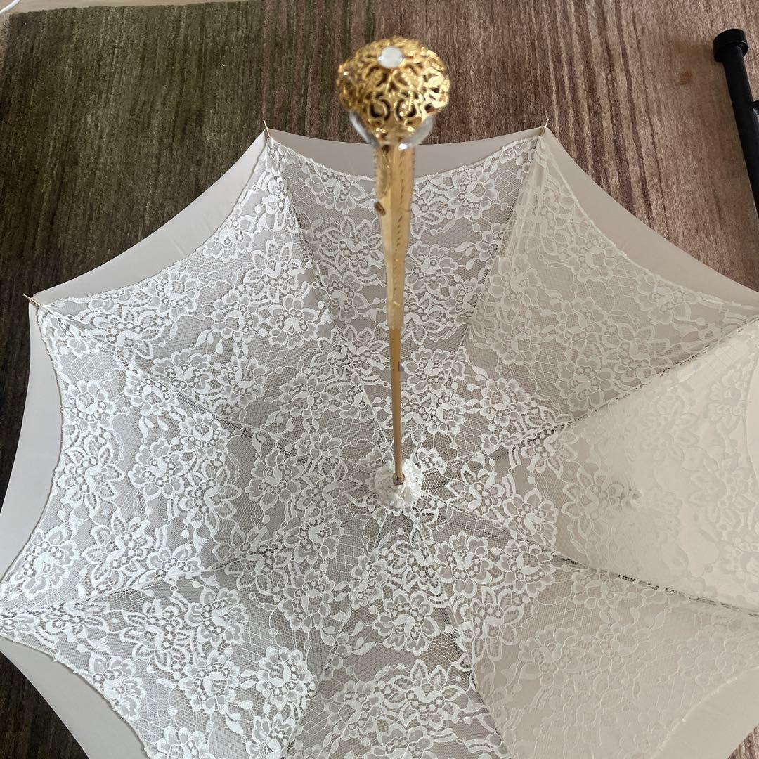 【パソッティ】新品未使用　レース模様 ホワイト日傘