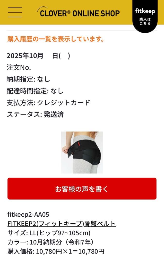 【正規品】FIT KEEP2 骨盤ベルト LLサイズ