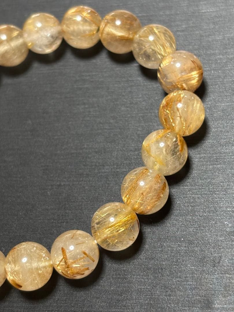 【特価】ゴールドルチル　内径16 9.2ミリ玉　パワーストーンブレス　天然石⑩
