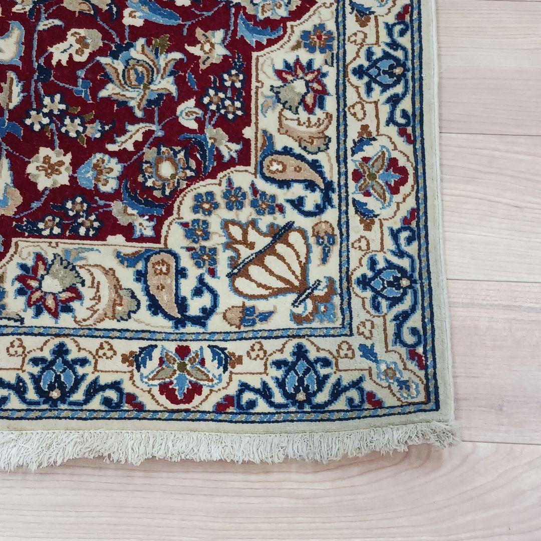 専用Y2000 ペルシャ絨毯 イラン ナイン産 ウール 手織り 127×90㎝