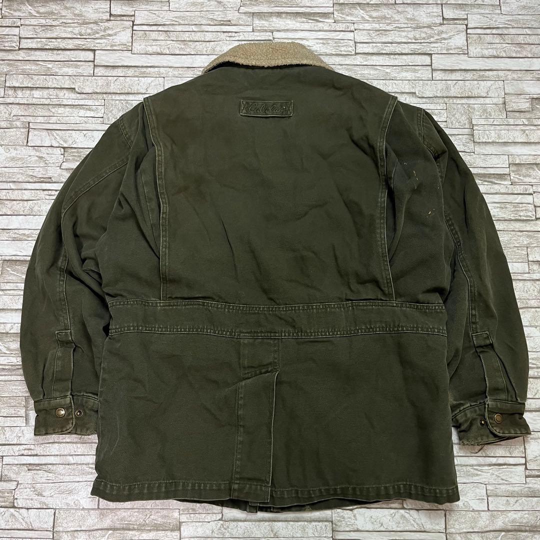 90s Cabela’s ダッグジャケット 裏ボア モスグリーン グッドフェード