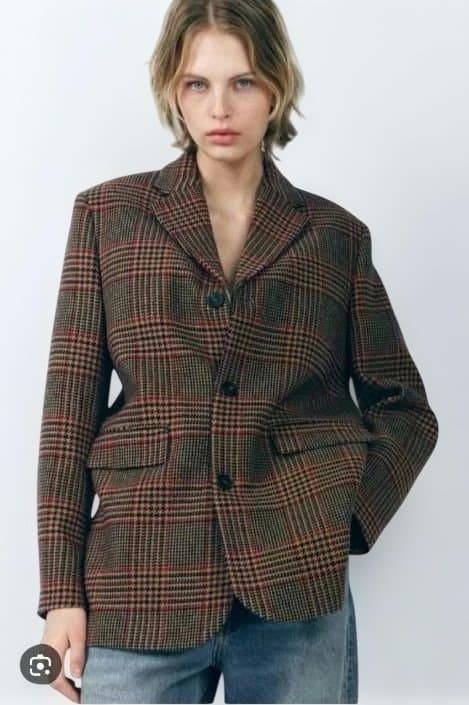 ZARA チェック柄 テーラードジャケット MEX 30