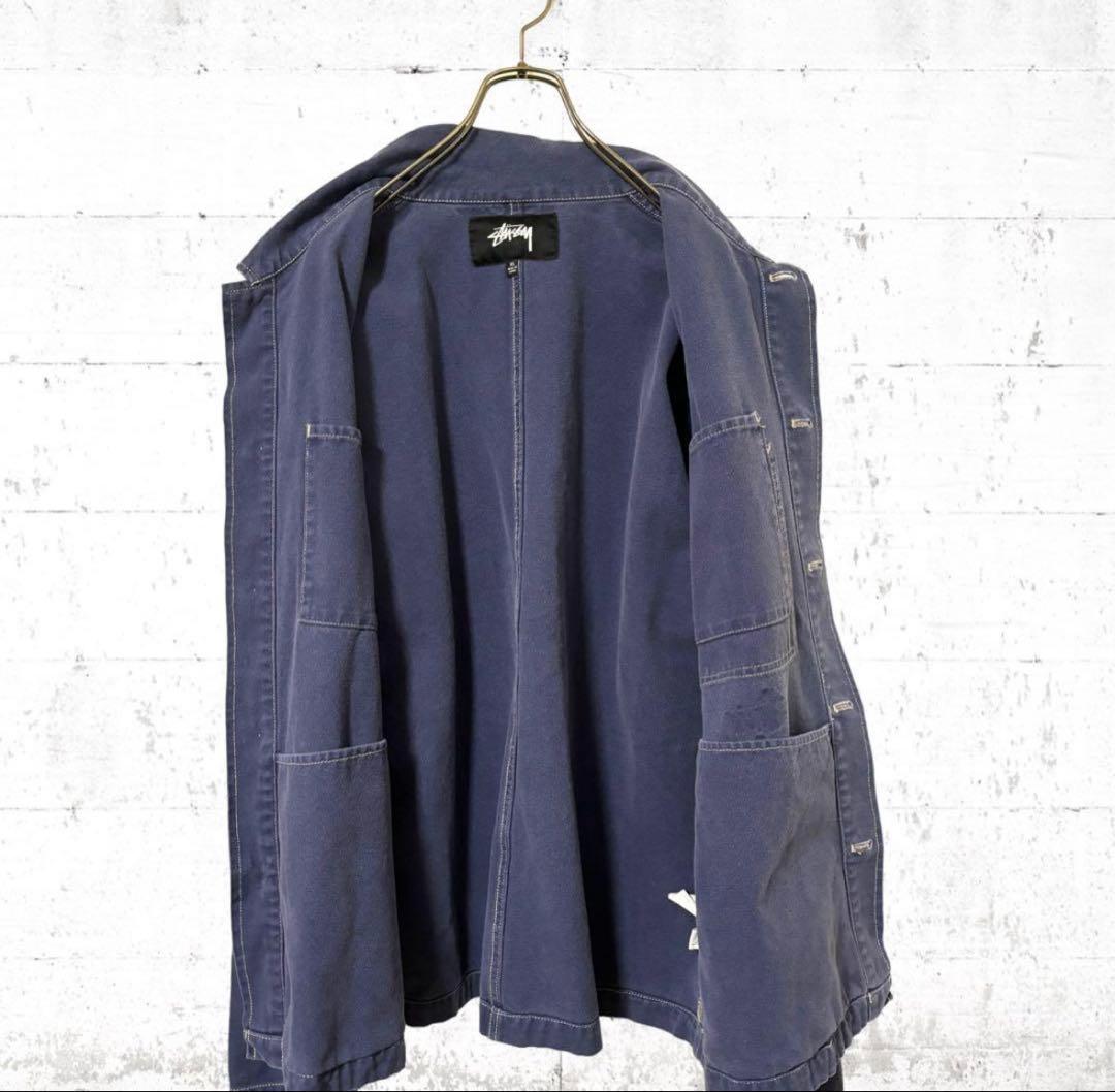 stussy ショップコート　カバーオールジャケット　ロゴ入り　XLサイズ