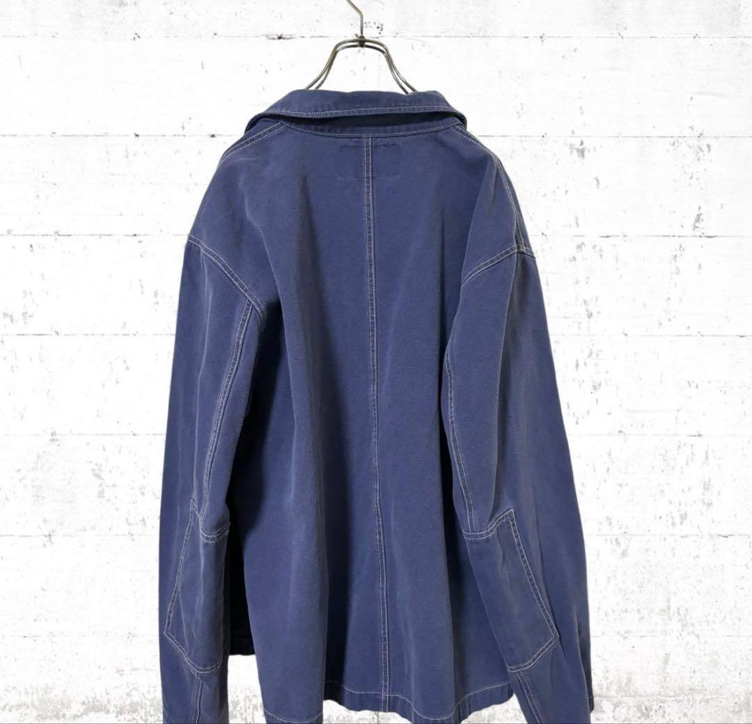 stussy ショップコート　カバーオールジャケット　ロゴ入り　XLサイズ