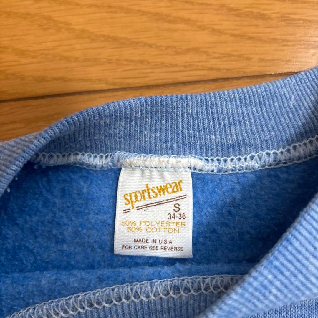 レア 70s SPORTSWEAR スウェット NAVY 両面3段プリント 美品