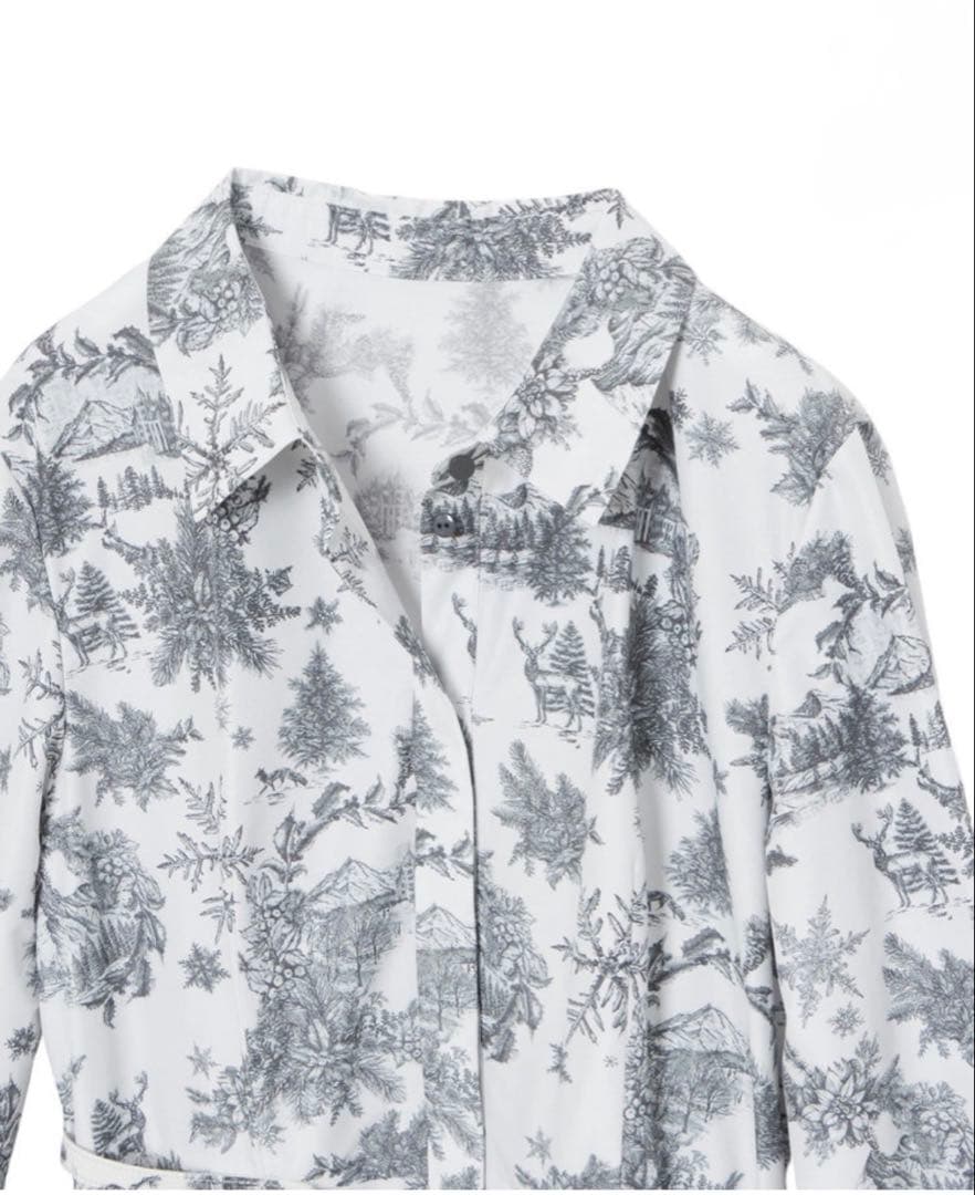 【新品・未使用タグ付き】 ANAYI ライトグレー シャツワンピース