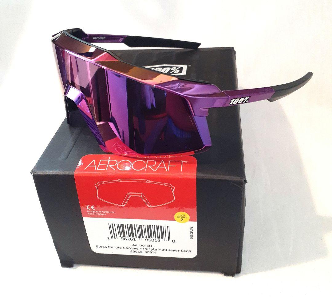 美品 100% Aerocraft グロスパープル ワンハンドレッド サングラス