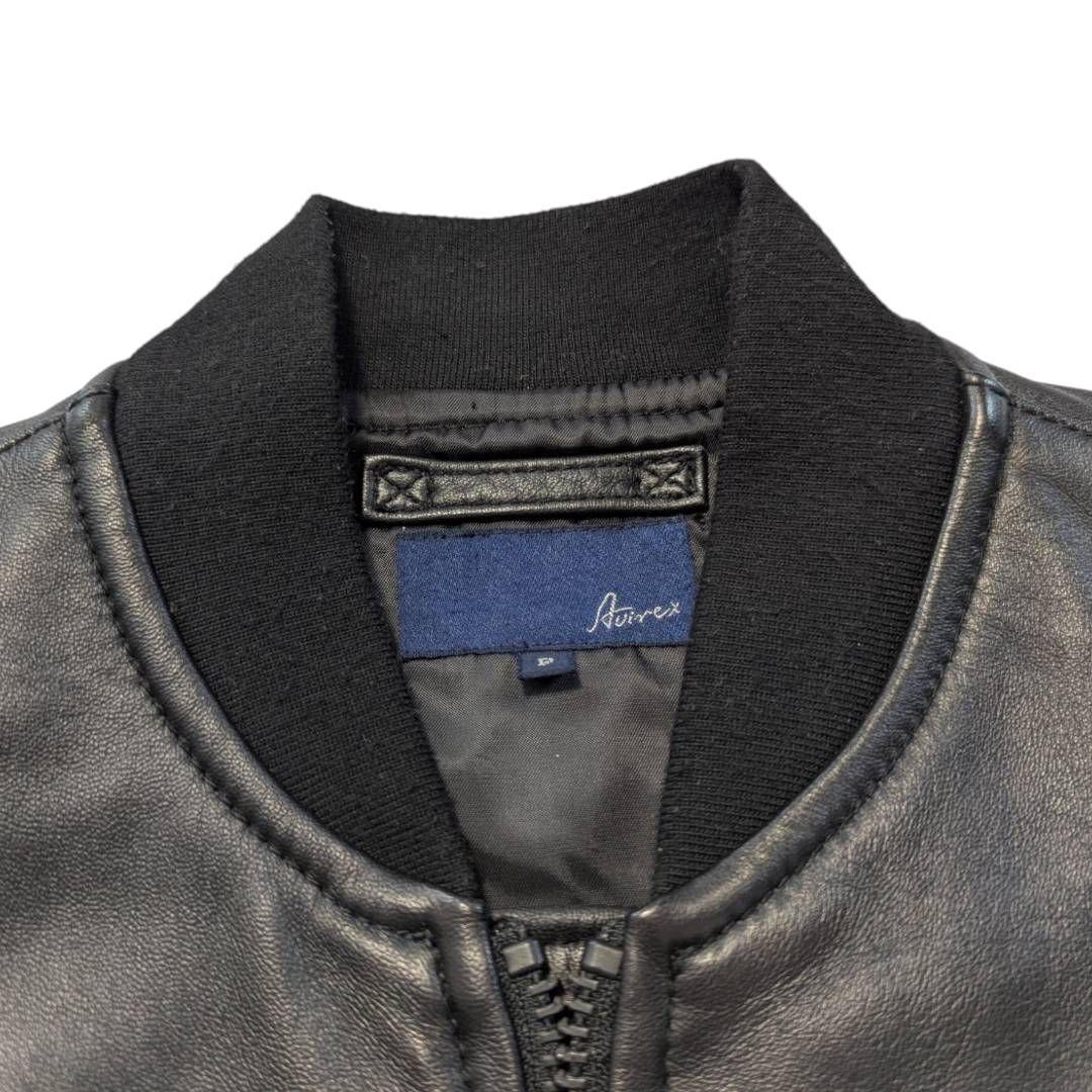 希少品 美品 AVIREX レザージャケット ステンシル MA-1 羊革