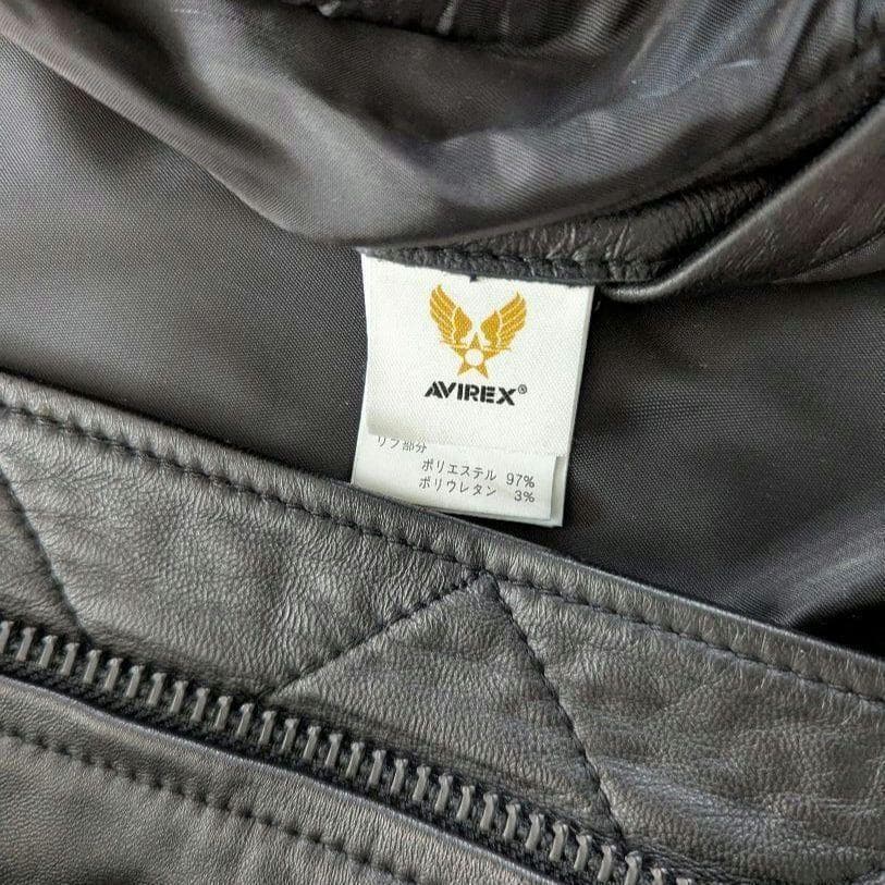 希少品 美品 AVIREX レザージャケット ステンシル MA-1 羊革