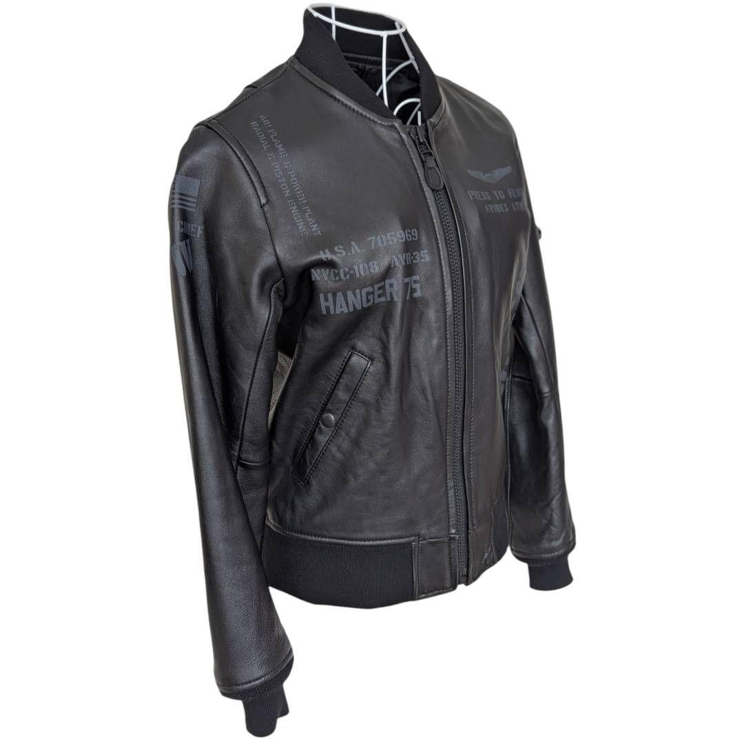 希少品 美品 AVIREX レザージャケット ステンシル MA-1 羊革