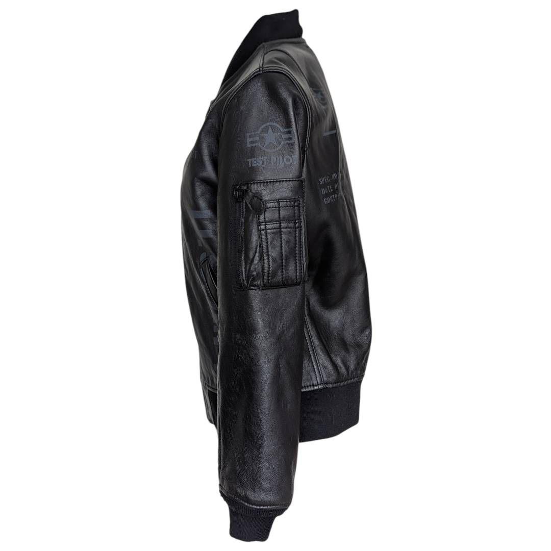 希少品 美品 AVIREX レザージャケット ステンシル MA-1 羊革