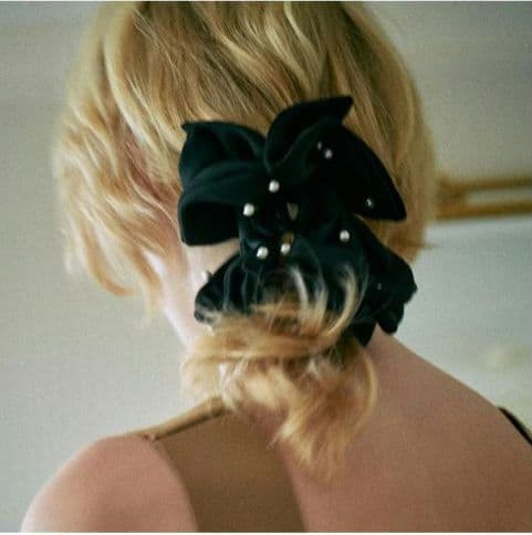 tresse サテンパール　リボンバレッタ