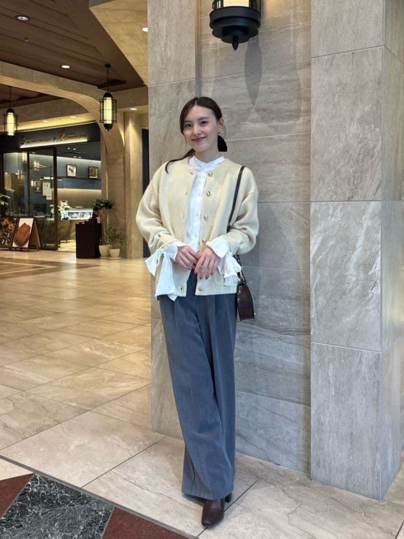 ココディール 新品タグ付 フォックス混ダブルフェイスニットアウター 25AW