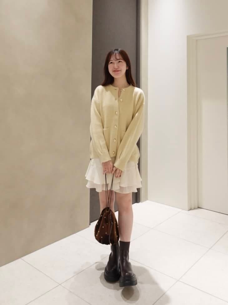 ココディール 新品タグ付 フォックス混ダブルフェイスニットアウター 25AW