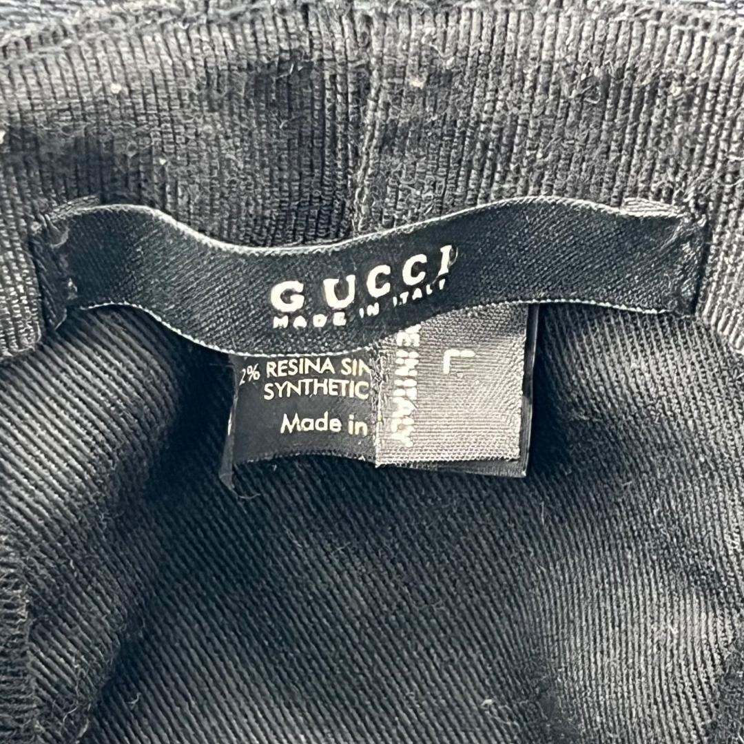 良品✨GUCCI GGキャンバス ロゴプレート バケットハット 帽子 サイズL