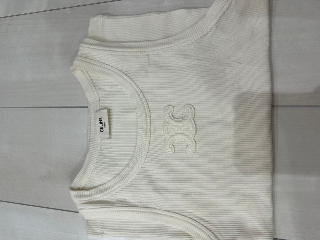 CELINE オフホワイト タンクトップ　セリーヌ