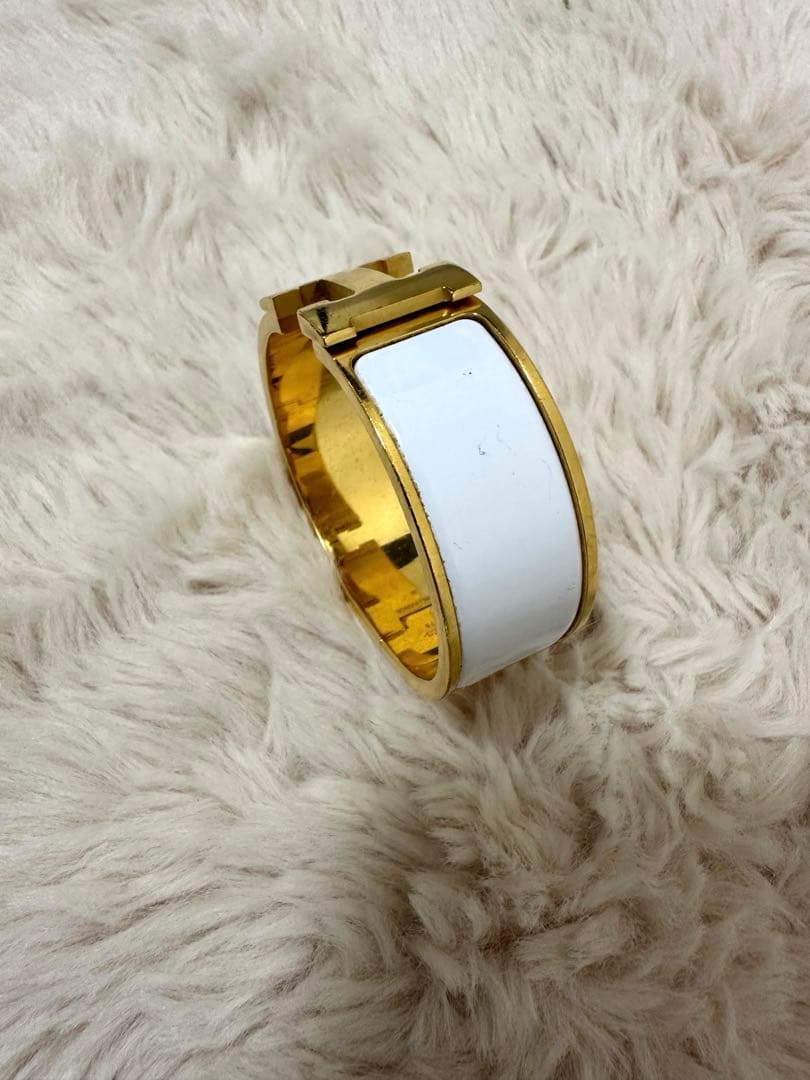 HERMES ゴールド バングル H型デザイン