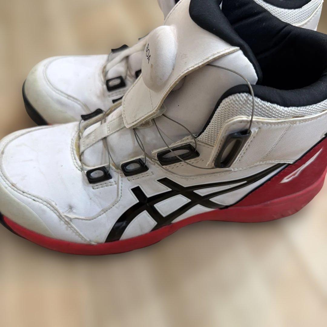 ASICS BOA 安全靴 ホワイト/レッド