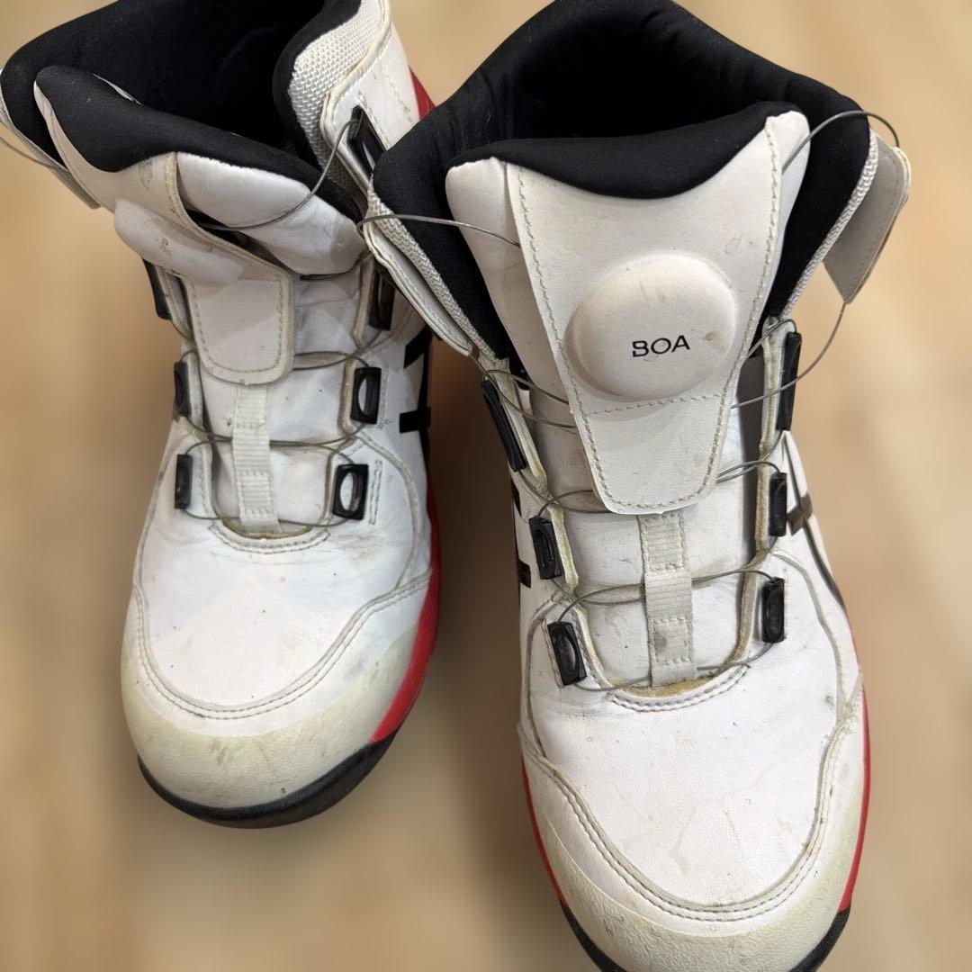 ASICS BOA 安全靴 ホワイト/レッド