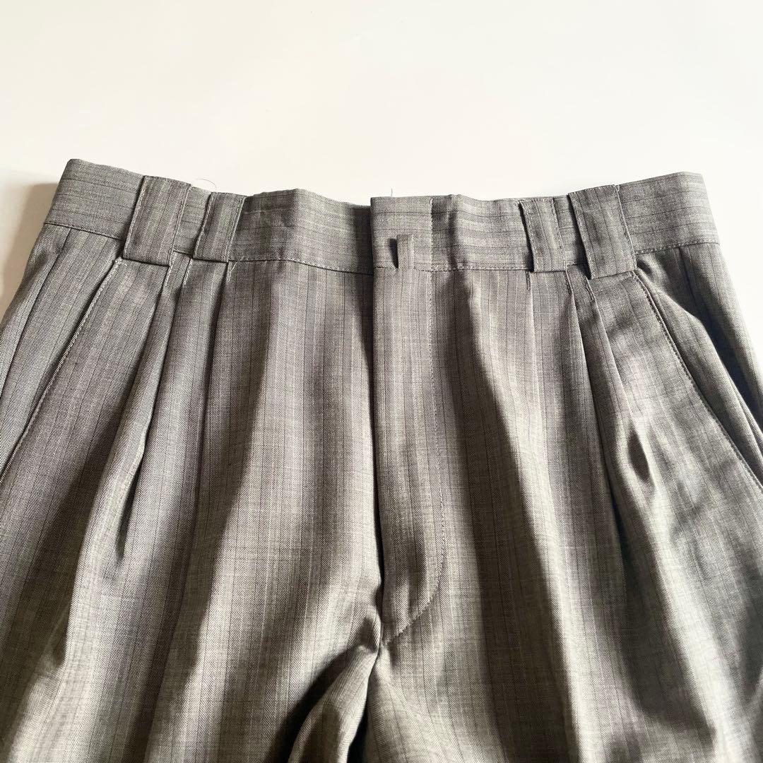 し*ー様 ジャンニヴェルサーチ ヘリンボーンST ダブルスーツ 48 美品 ヴィ