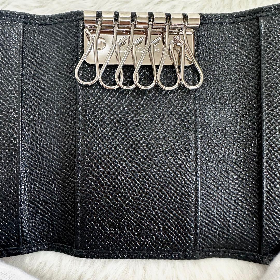 未使用級✨BVLGARI　ブルガリ　キーケース　6連　BB MAN　レザー　黒