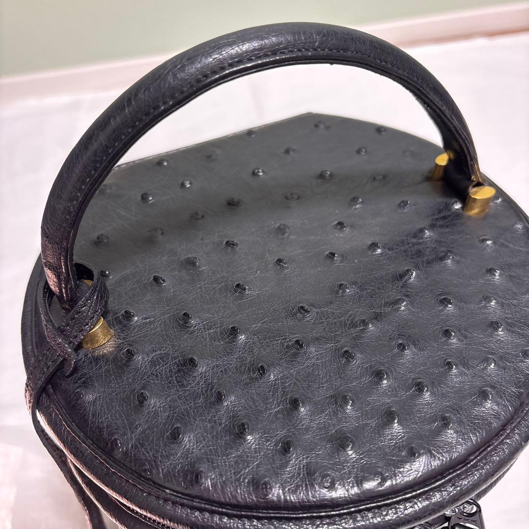 オーストリッチ　バニティバッグ　レディース　ハンドバッグ　トートバッグ