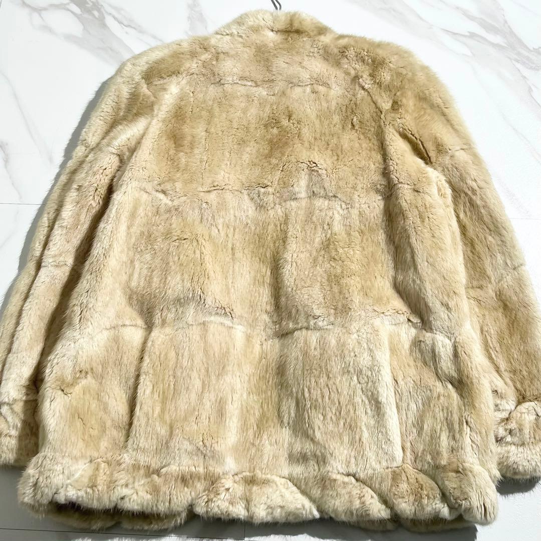 希少✨ パールミンク ファーコート ハーフ丈 ストリングコード L相当 本毛皮