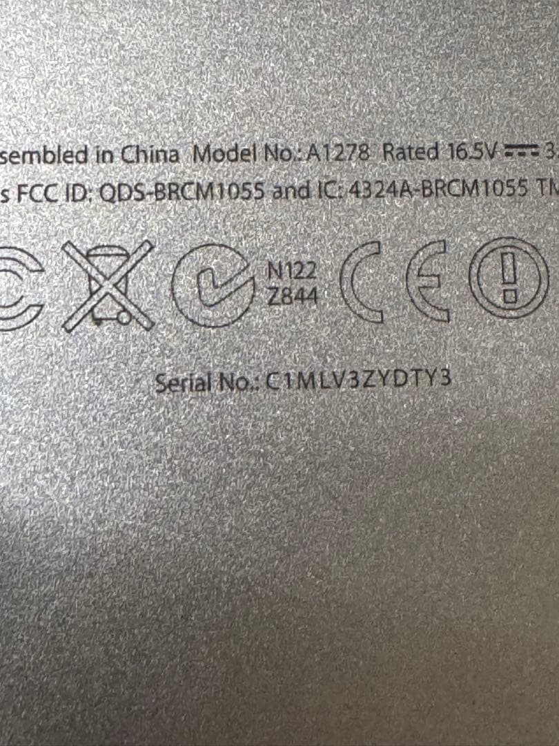 MacBook Pro 13-inch, Mid 2012 メモリ4GB