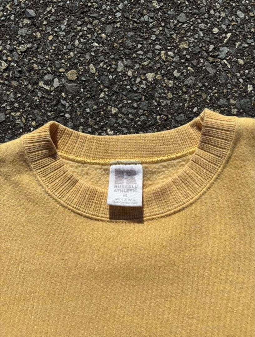 80s ラッセルアスレチック スウェット 針抜きリブ usa製 短丈