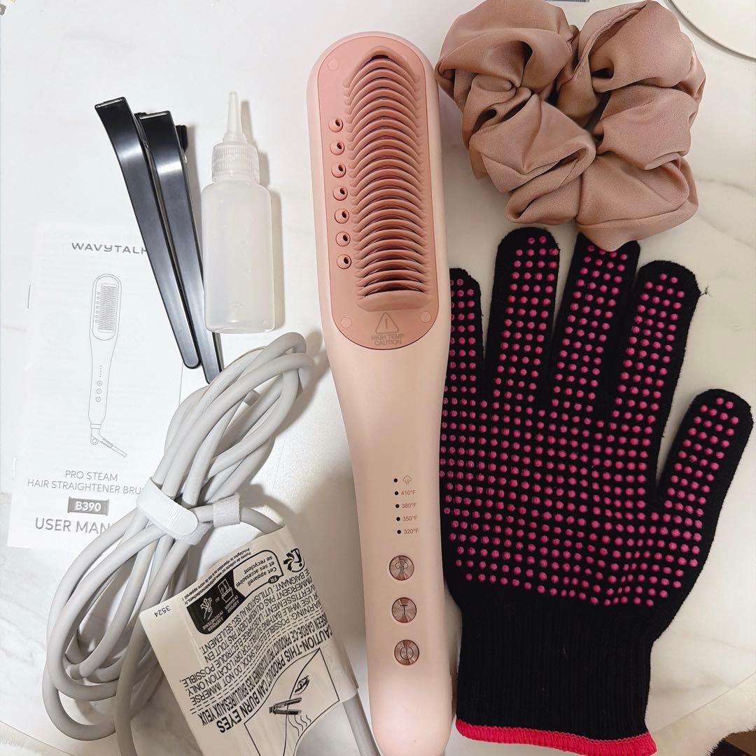 ヘアアイロン wavytalk PROSTEAM HAIR STRAIGHTENERBRUSH