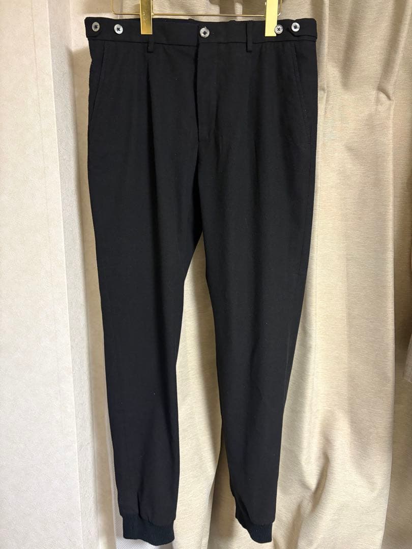 GTA テックフランネル1プリーツリブパンツGIORGINO 50 ブラック