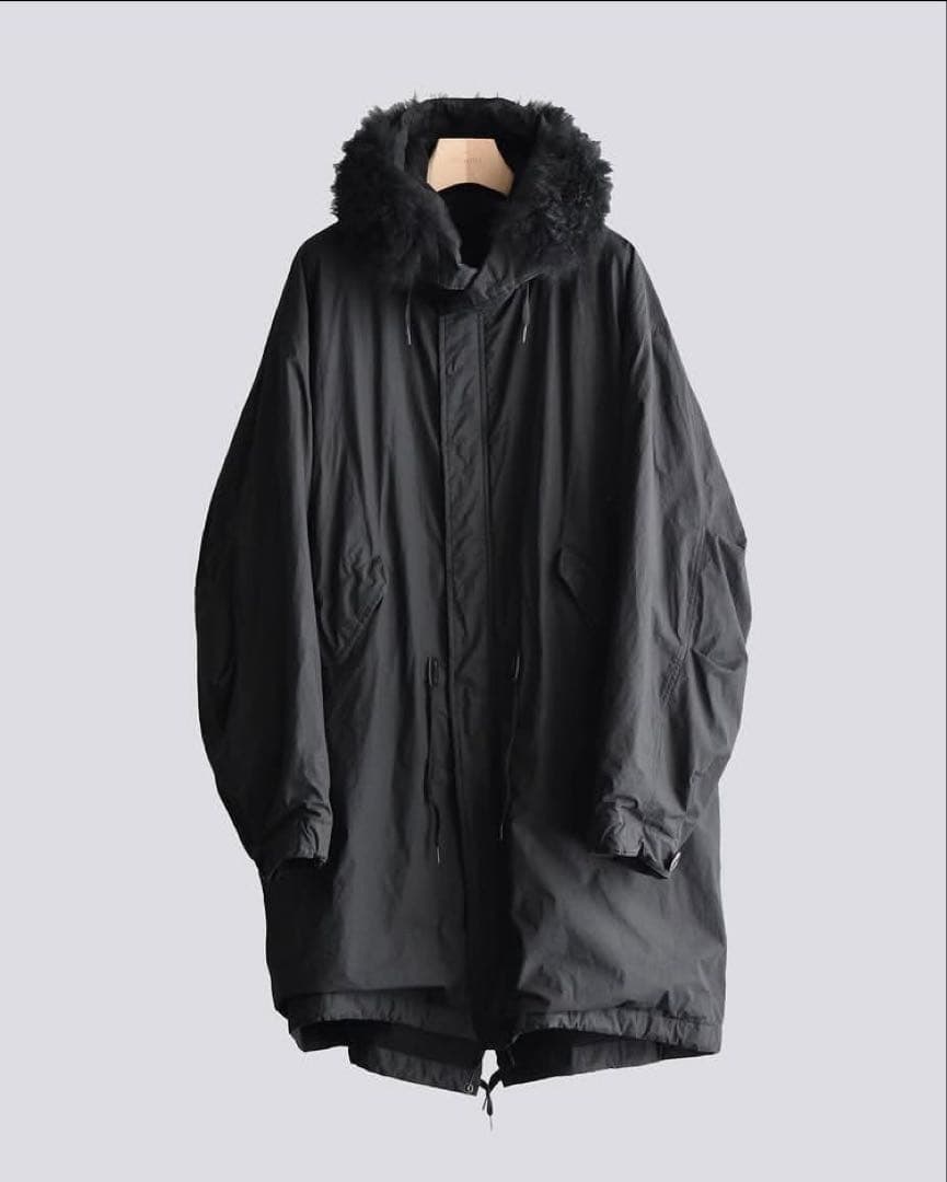 comoli コットンナイロンミリタリーフーデッドコート　サイズ2