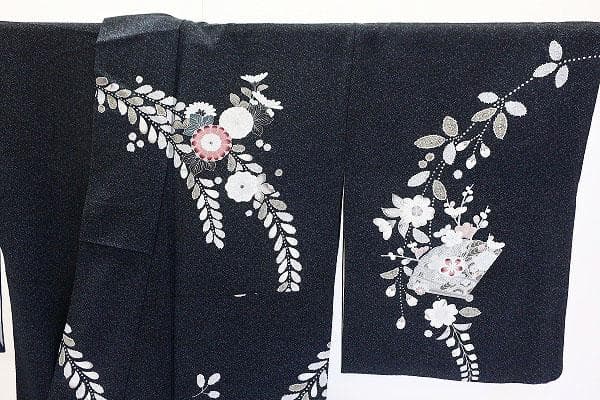 ★専用★美品 訪問着 辻が花 墨黒 袷 身丈166.0cm トールサイズ 正絹