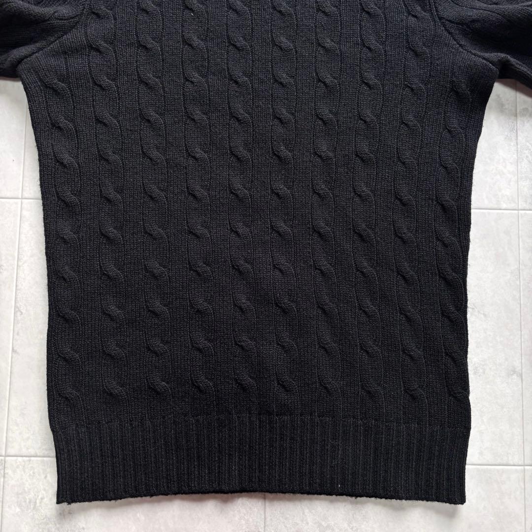 【超希少】ラルフローレン ブラックレーベル カシミヤ100% ケーブルニット M
