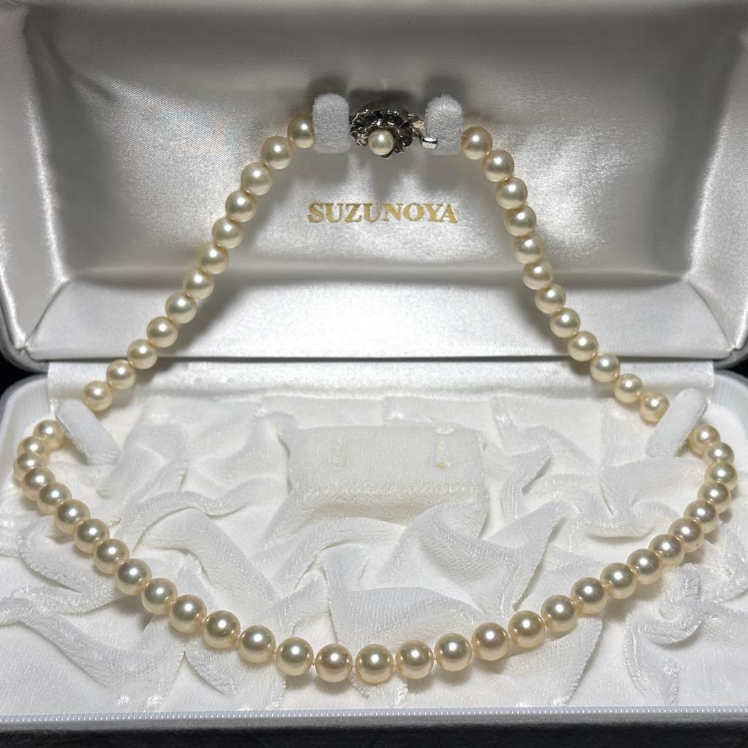 【テリ強】あこや真珠 7.0-7.5mm 46cm 34.1g ネックレス