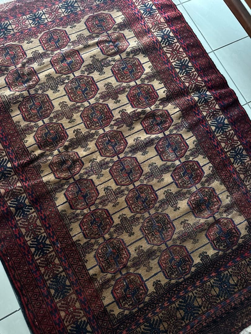 174×121 ヴィンテージラグ　バルーチ　手織ラグ