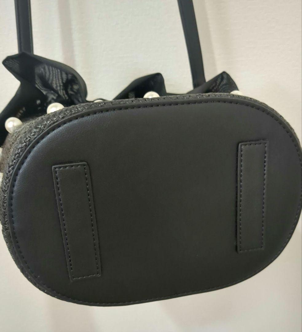 DIANA パール付きフリルショルダーバッグ　2way ハンドバック