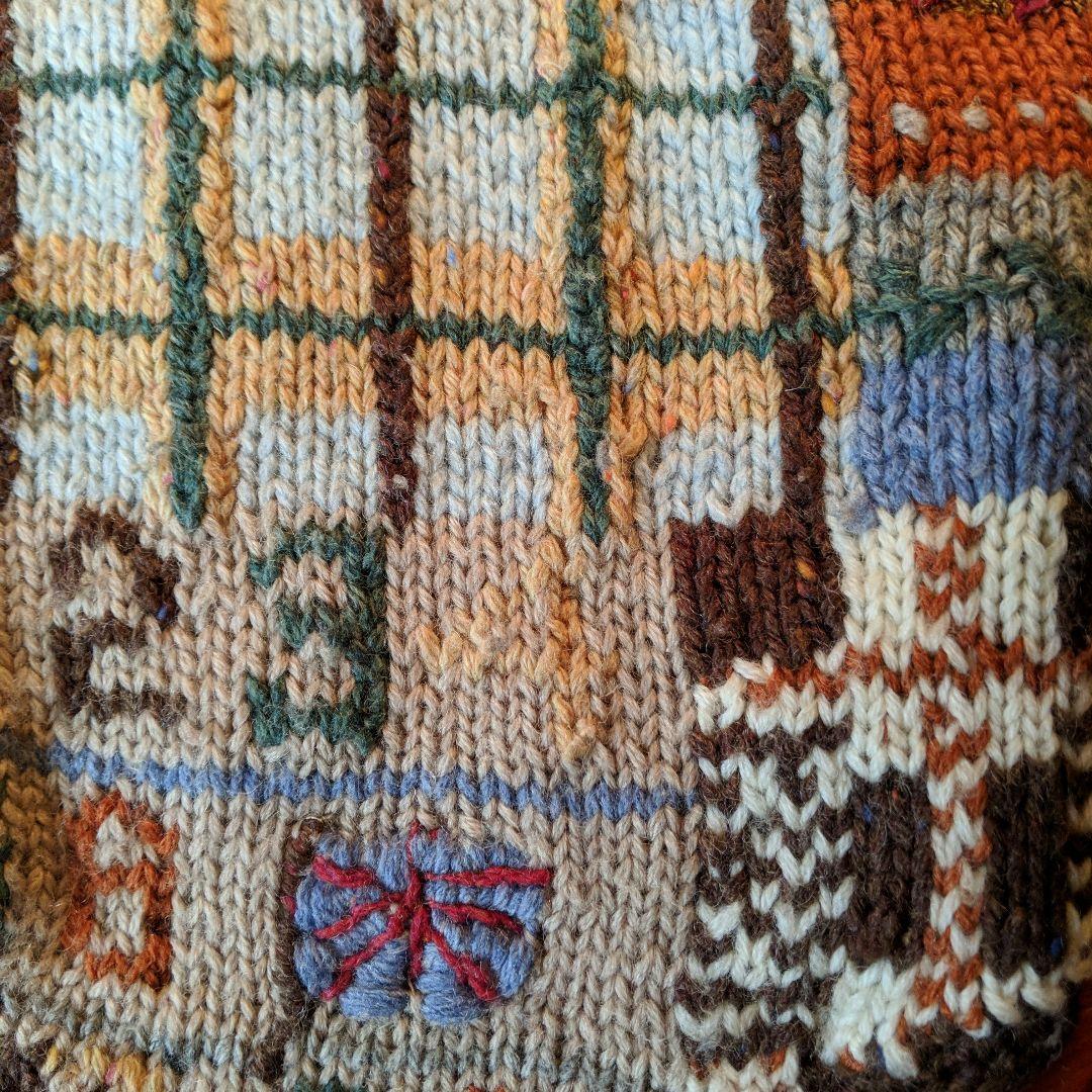 ねねnovaraテディベアニットべスト＆ブルーベリーファーム赤カーディガン