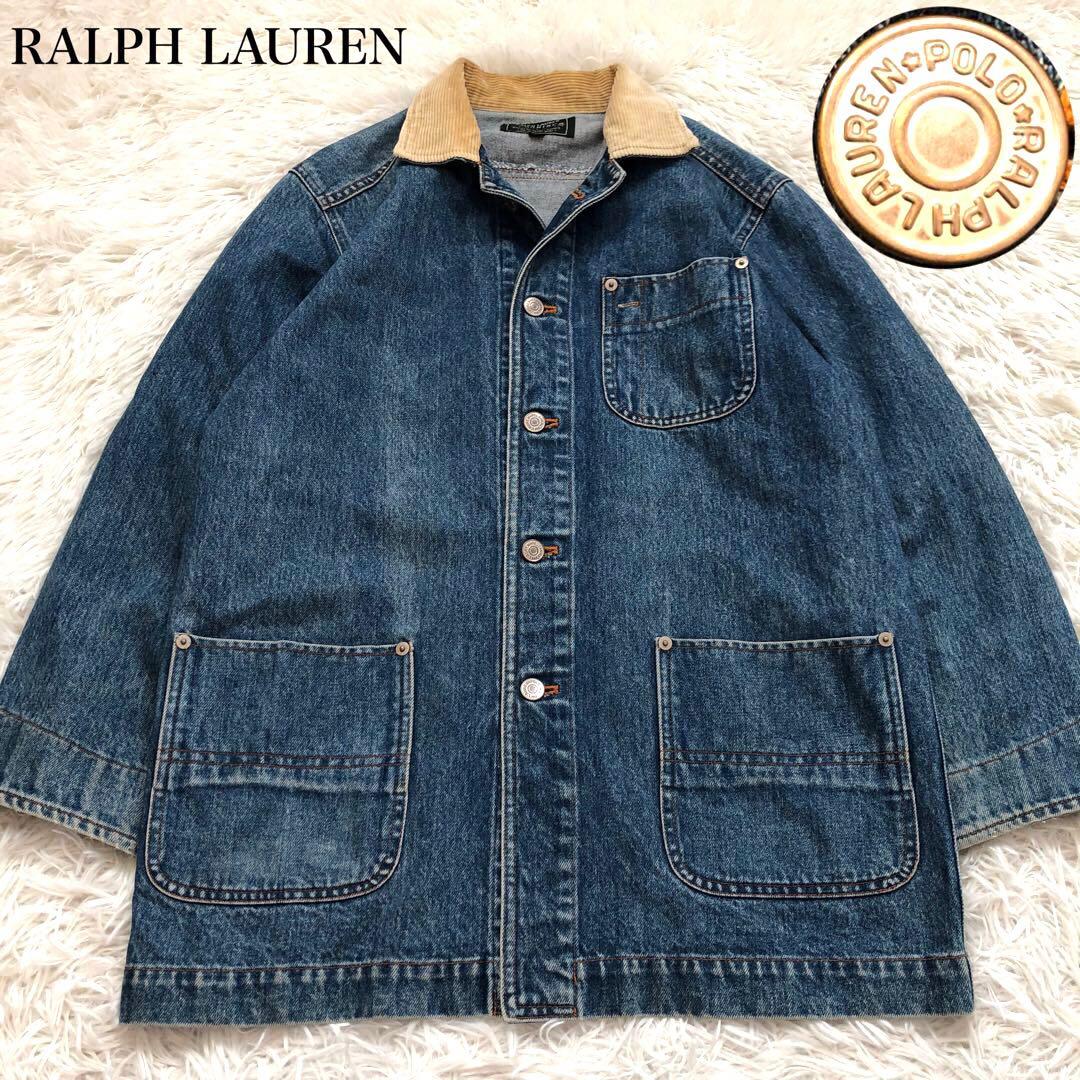 【入手困難】ラルフローレン　カバーオール　デニムジャケット　襟コーデュロイ